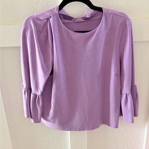 Lavender Ruffle-Sleeve Women's Top